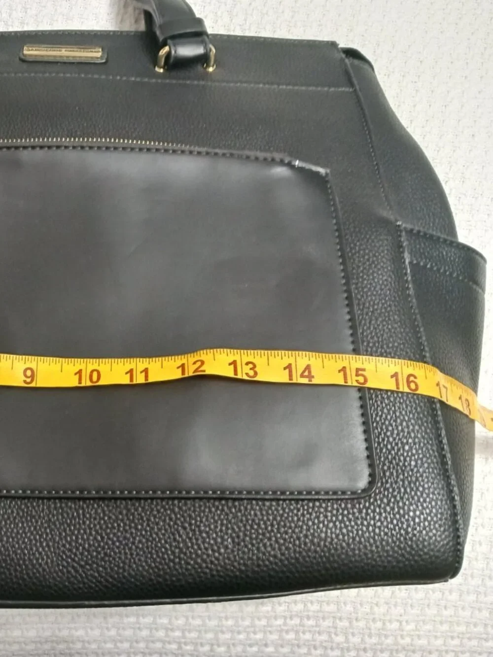 Adrienne Vittadini Large Vegan Black Workbook Laptop Tote New